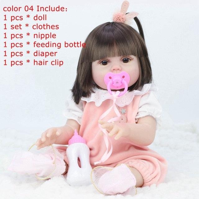 Fabulous 45CM Full Silicone Drinking Water Pee Reborn Baby Doll Toy For Girl (4X2)