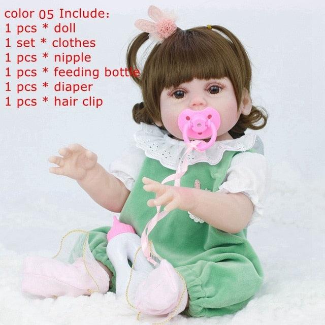 Fabulous 45CM Full Silicone Drinking Water Pee Reborn Baby Doll Toy For Girl (4X2)