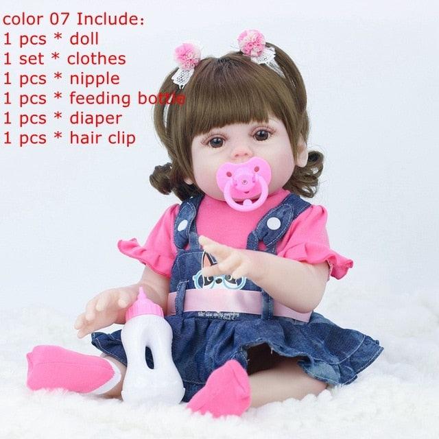 Fabulous 45CM Full Silicone Drinking Water Pee Reborn Baby Doll Toy For Girl (4X2)