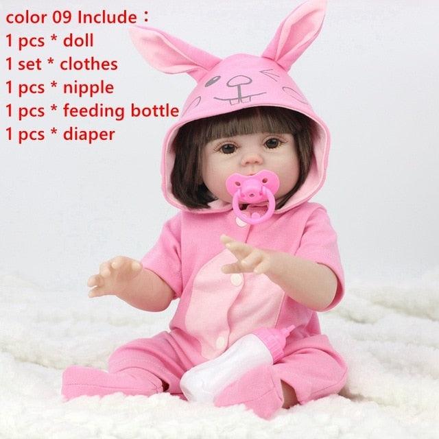 Fabulous 45CM Full Silicone Drinking Water Pee Reborn Baby Doll Toy For Girl (4X2)