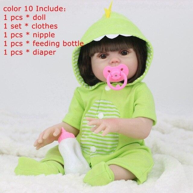 Fabulous 45CM Full Silicone Drinking Water Pee Reborn Baby Doll Toy For Girl (4X2)