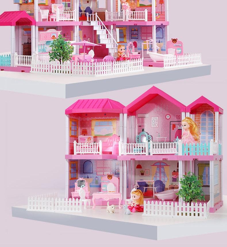 New Trending Baby Doll House - Girls Pretend Toy Play -Handmade Castle - Birthday Educational Gifts (4X2)(1X3)