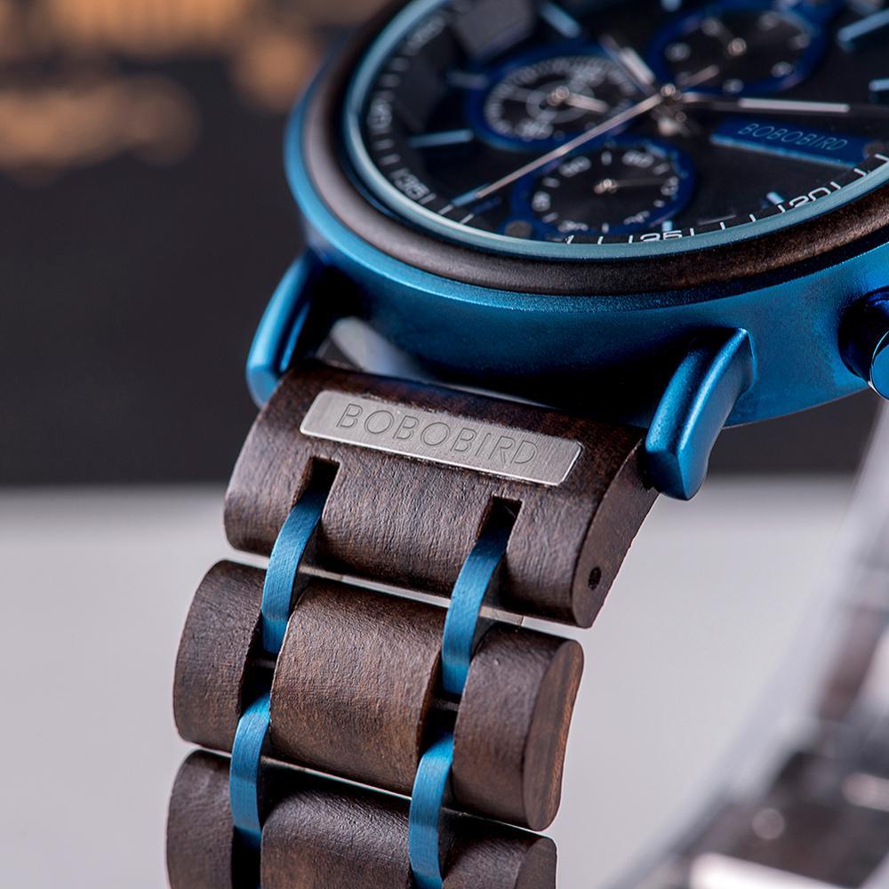 New Wooden Watch - Men Top Brand Luxury Chronograph Military Quartz Watches (2MA1)