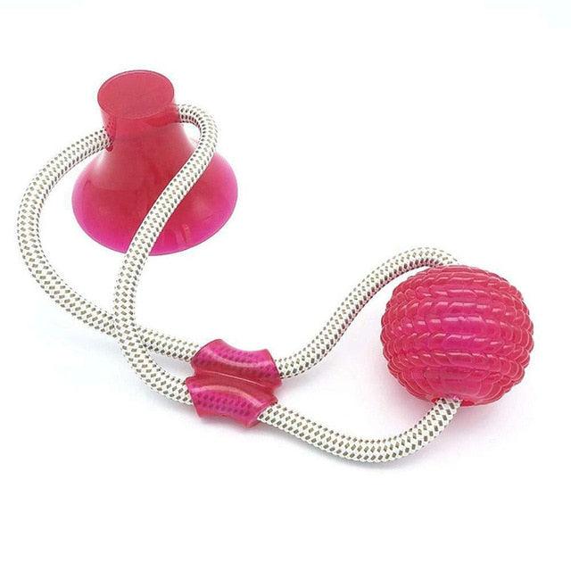 Suction Cup Tug Dog Toy - Push Elastic Ropes Pet Tooth Cleaning Chewing Playing IQ Treat Puppy Cats Toys (1U73)