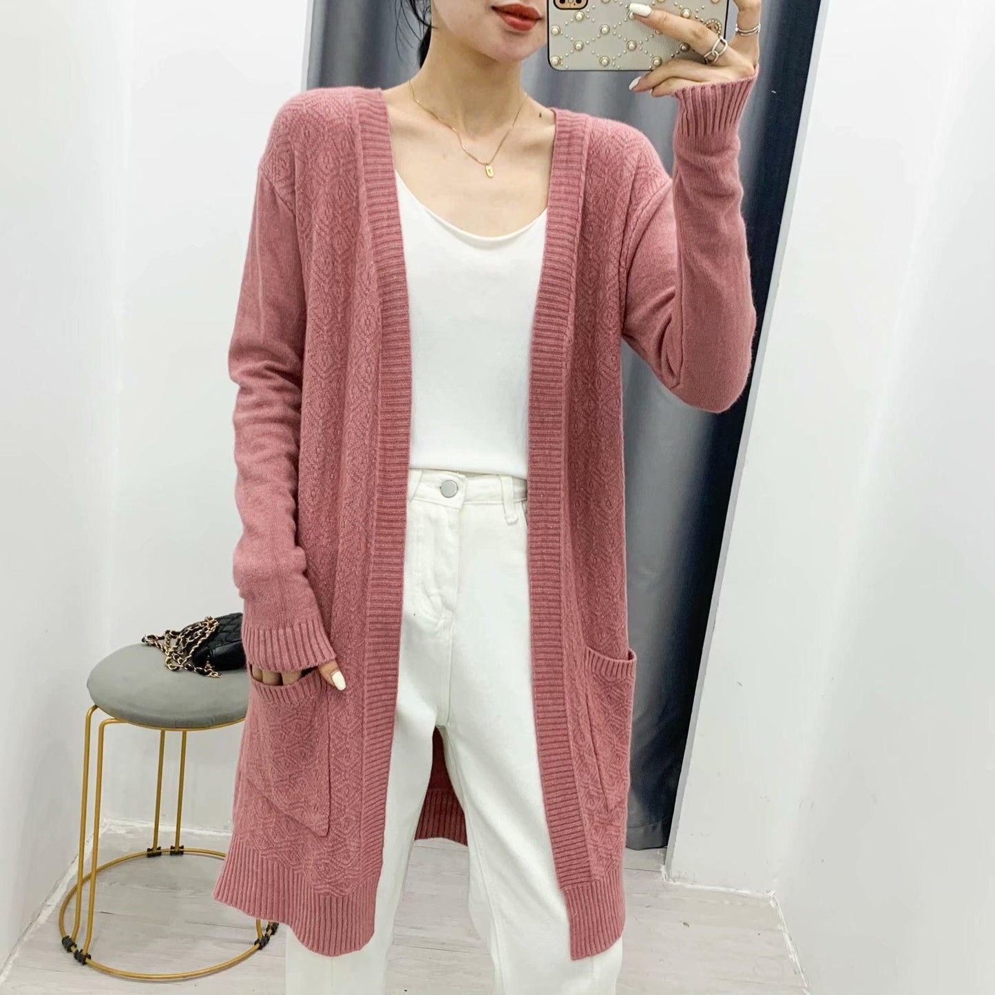 Trending Women's Long Cardigans - Solid Color Cardigan Coat (TP4)(TB8C)(BCD2)(F20)(F35)