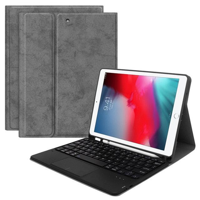 Touchpad Keyboard Case for iPad 9.7 2017 2018 5th 6th Air 1/2 9.7 Pro 11 10.5 Cover - Pencil holder - Touchpad Keyboard (TLC3)(TLC5)