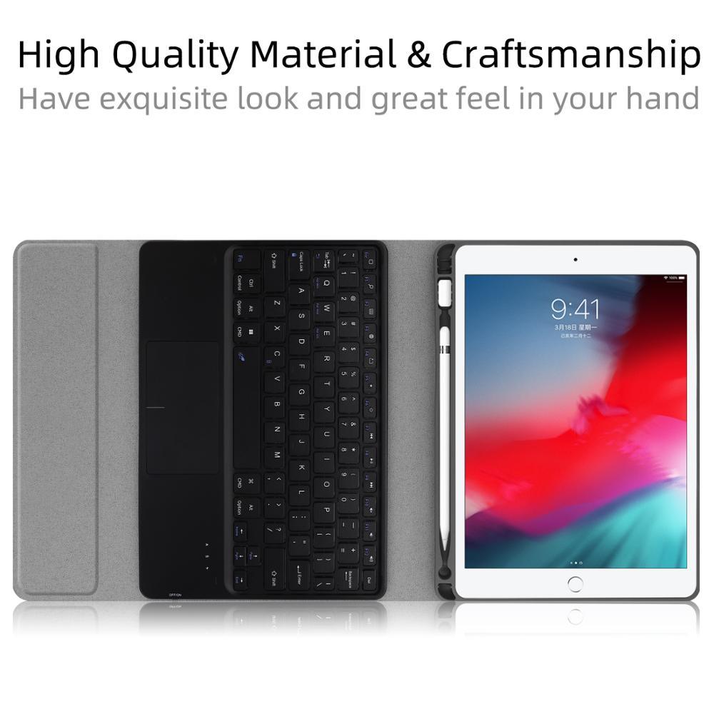 Touchpad Keyboard Case for iPad 9.7 2017 2018 5th 6th Air 1/2 9.7 Pro 11 10.5 Cover - Pencil holder - Touchpad Keyboard (TLC3)(TLC5)