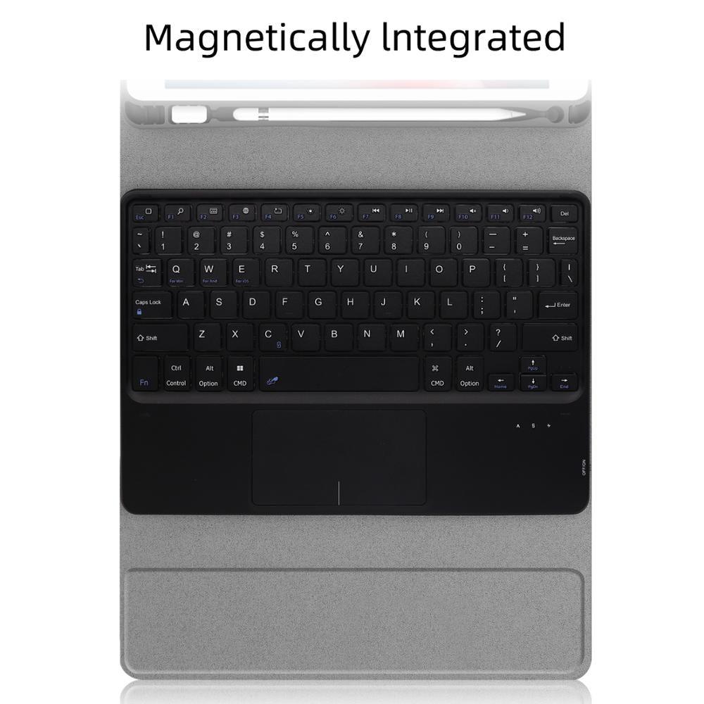 Touchpad Keyboard Case for iPad 9.7 2017 2018 5th 6th Air 1/2 9.7 Pro 11 10.5 Cover - Pencil holder - Touchpad Keyboard (TLC3)(TLC5)