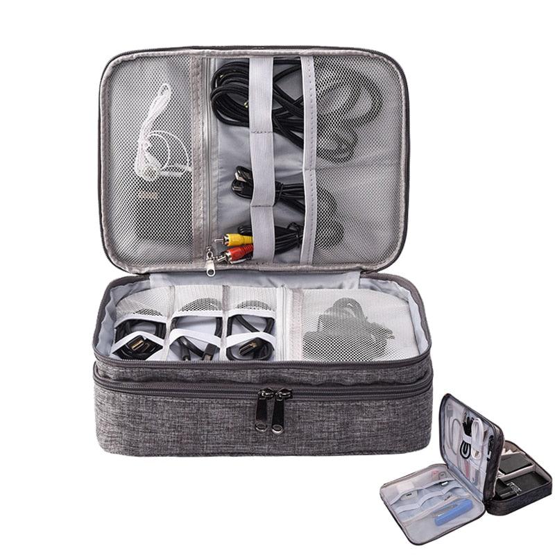 Travel Bag - Digital Organizers Wires USB Cables Storage Bag - Electronic Charger Power Battery Box (1LT1)(F104)