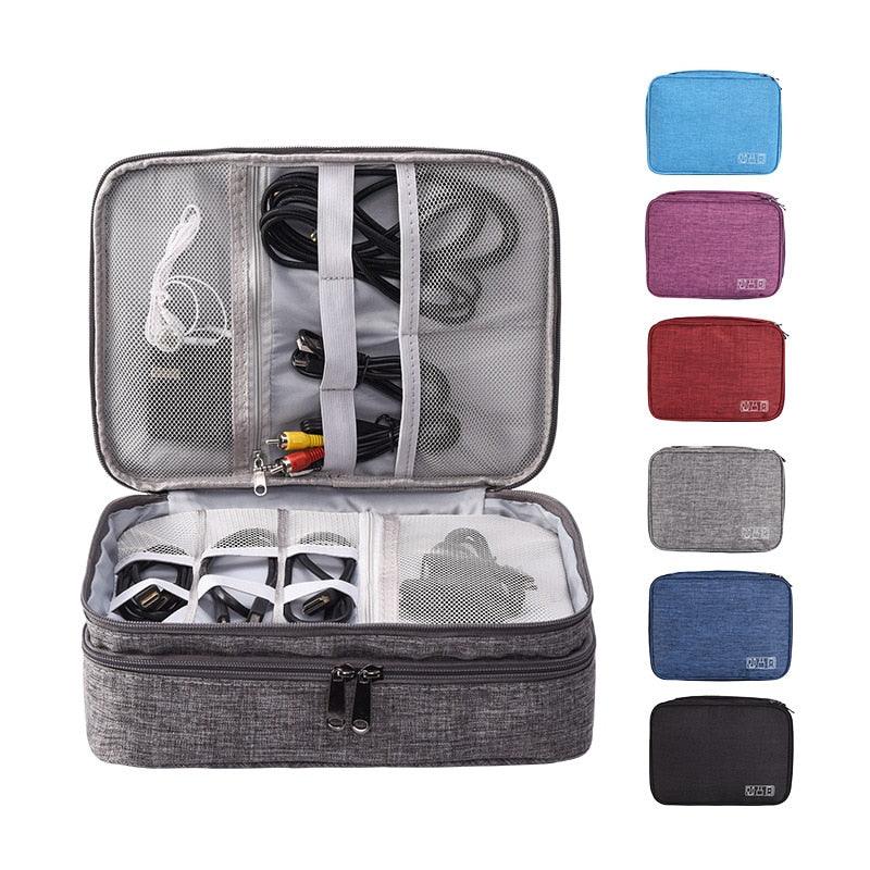 Travel Bag - Digital Organizers Wires USB Cables Storage Bag - Electronic Charger Power Battery Box (1LT1)(F104)