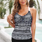 Printed V-Neck Tankini Top