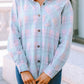 Plaid Button-Up Dropped Shoulder Shirt