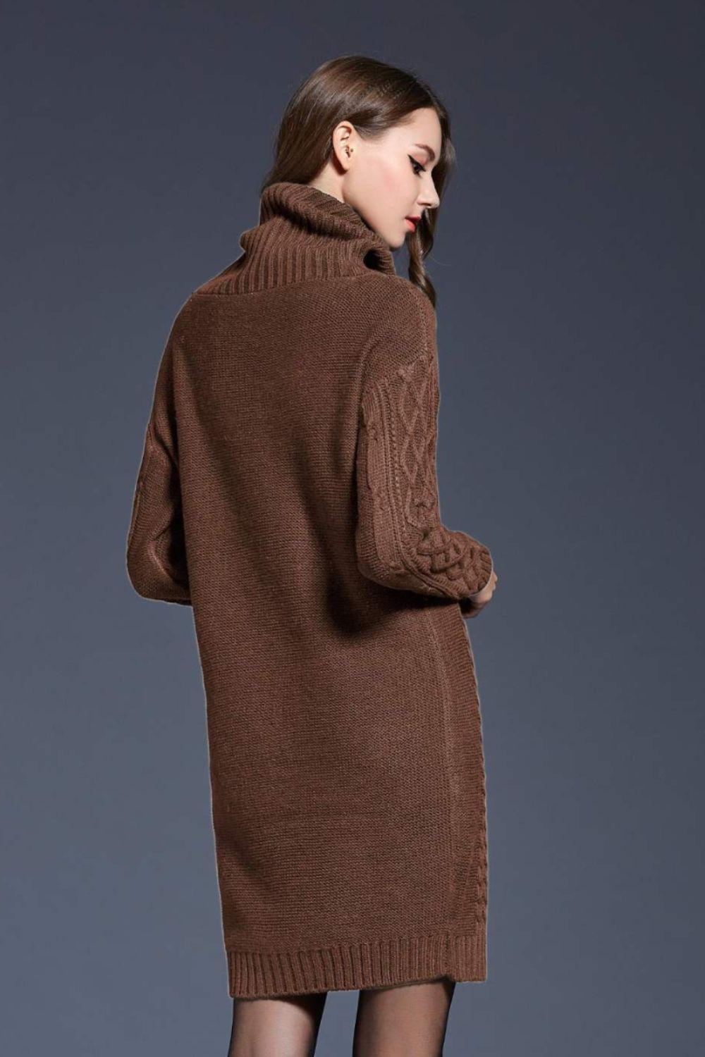 Full Size Mixed Knit Cowl Neck Dropped Shoulder Sweater Dress Deals DejaVu Full Size Mixed Knit Cowl Neck Dropped Shoulder Sweater Dress Deals DejaVu