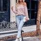 Asymmetrical Dropped Shoulder Long Sleeve Knit Top