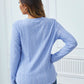 Eyelet Round Neck Long Sleeve Top