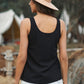 Button Textured Cotton Tank Top