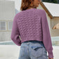 Button Front Raglan Sleeve Cropped Cardigan