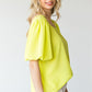 First Love Full Size Short Balloon Sleeve Blouse