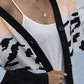Color Block Drop Shoulder Button Down Cardigan