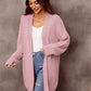 Warm Fall Mixed Knit Open Front Longline Cardigan