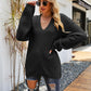 Rib-Knit V-Neck Tunic Sweater