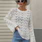 Openwork Dropped Shoulder Knit Top