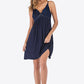 Spliced Lace Plunge Spaghetti Strap Night Dress