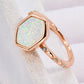 Opal Hexagon 925 Sterling Silver Ring
