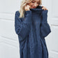 Cable-Knit Openwork Turtleneck Sweater