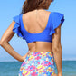 Two-Tone Ruffled Two-Piece Swimsuit