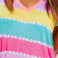 Color Block V-Neck Short Sleeve Tee