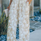 Floral High Waist Wide Leg Pants with Pockets