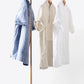 Buttoned Round Neck Short Sleeve Linen Tee