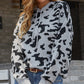 Leopard Drawstring Hooded Sweater