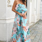 Printed Layered Strapless Maxi Dress