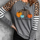 Graphic Striped Raglan Sleeves Top