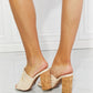 Qupid Freshly Picked Twist Peep Toe Block Heel Mule