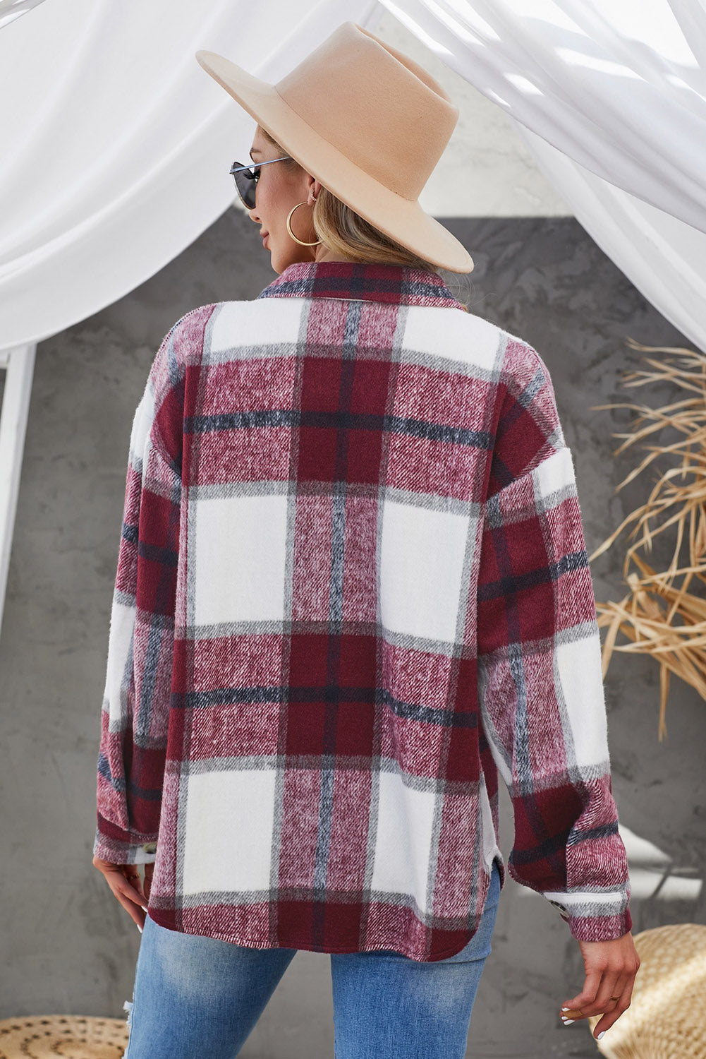 Plaid Brushed Button-Up Shacket
