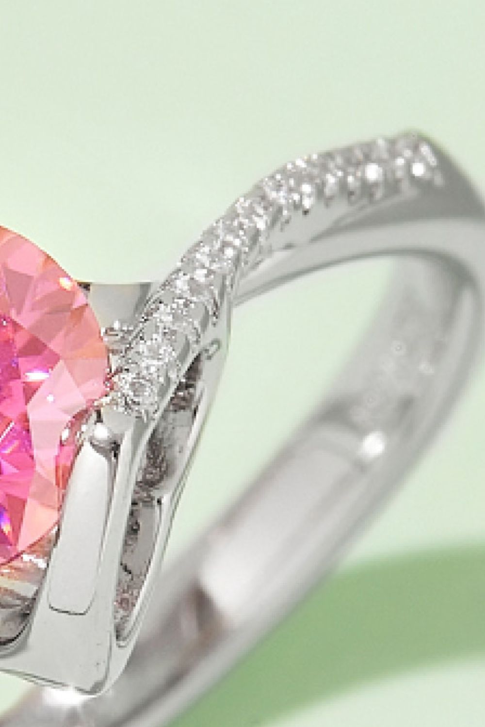 1 Carat Moissanite 925 Sterling Silver Twisted Ring