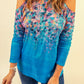 Floral Cold-Shoulder Long Sleeve Round Neck Top
