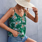 Floral Adjustable Spaghetti Strap V-Neck Cami