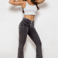 Two-Button Flare Jeans