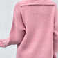 Shawl Collar Rib-Knit Sweater