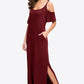 Cold-Shoulder Split Maxi Dress with Pockets