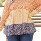 Plus Size Floral Color Block Babydoll Top