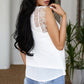 Eyelash Trim Spliced Lace V-Neck Tank