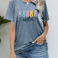 HAPPY EASTER Graphic Round Neck T-Shirt