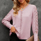 Spliced Lace V-Neck Blouse