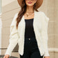 Puff Sleeve V-Neck Fuzzy Cardigan