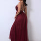 Sequin Crisscross Back Tulle Dress